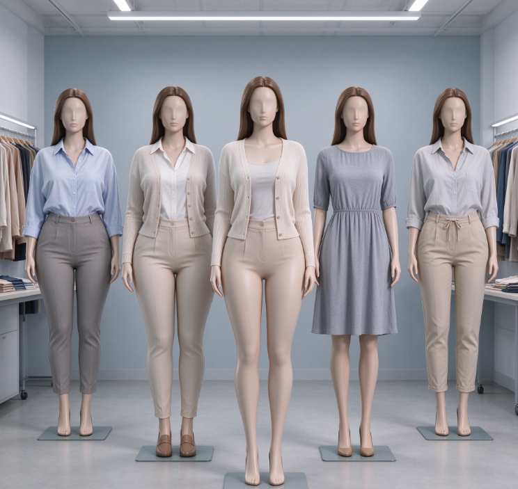 AI Virtual Fitting Model Customization for Plus-Size Clothing – Showcase Assets for Various Body Types